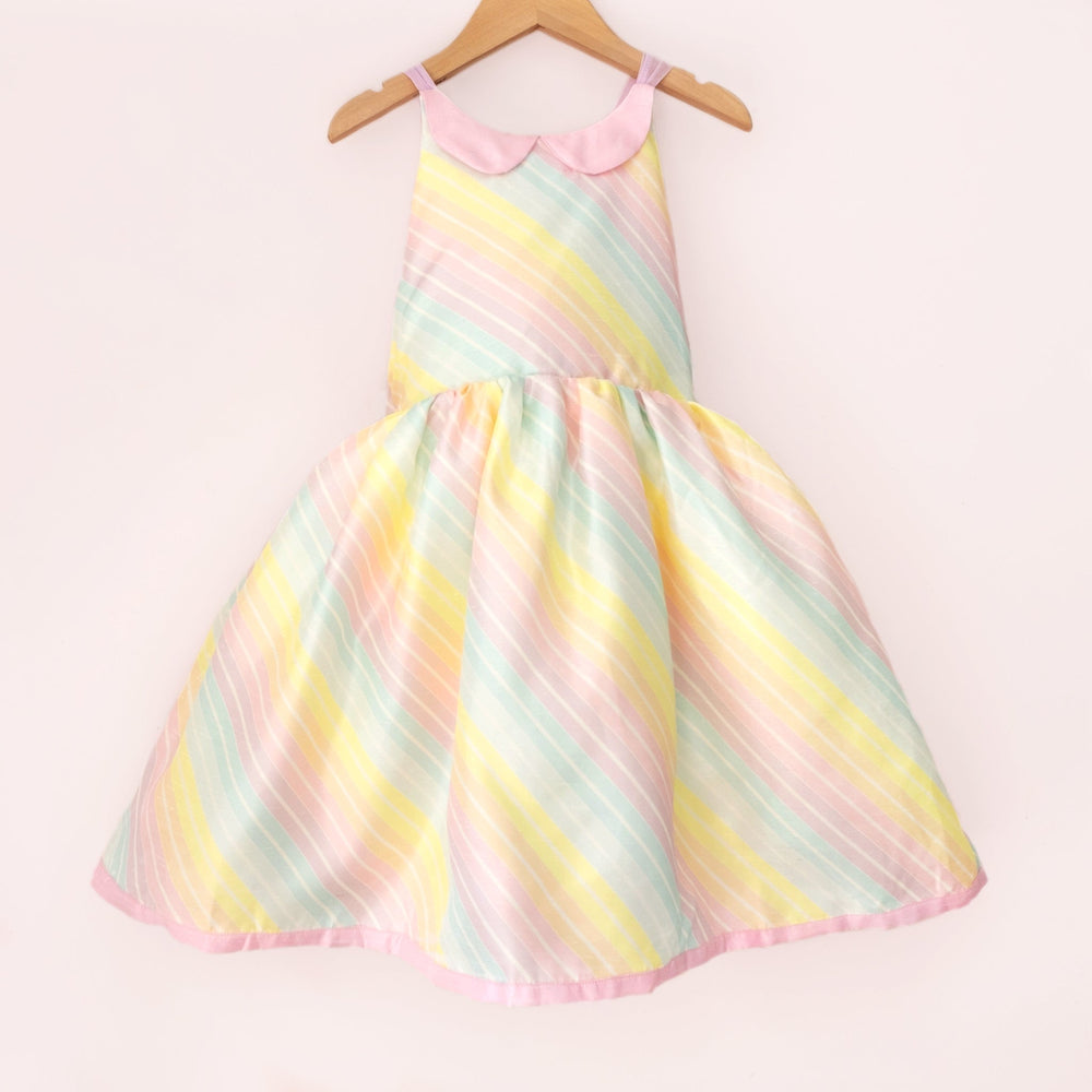 Cheerful Stripe Bow Back Shortie - Material Flaw